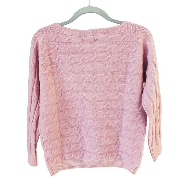 Military Hippie Forever Roses Pink Knit Sweater Size L NWT - Picture 3 of 8